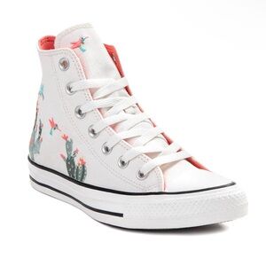 Converse White Floral High-Top Sneakers